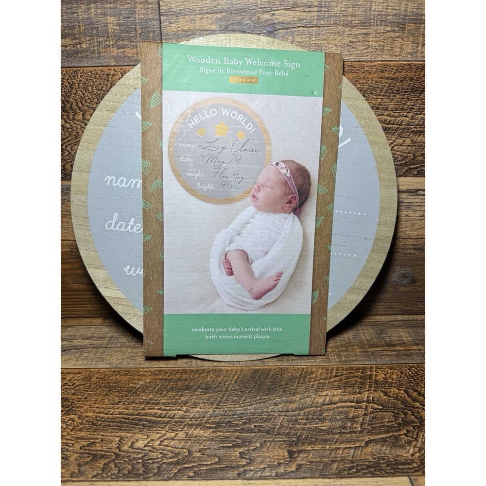 Kate + Milo Hello World Fill-in Wooden Photo Prop W/ Marker! New In Package